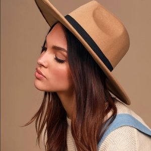 100% wool Tan Fedora Hat